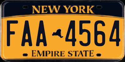 NY license plate FAA4564