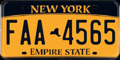 NY license plate FAA4565