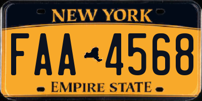 NY license plate FAA4568