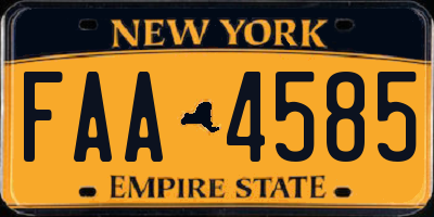 NY license plate FAA4585
