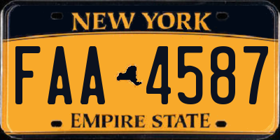 NY license plate FAA4587