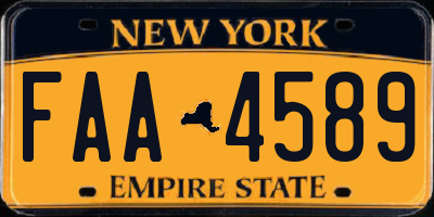 NY license plate FAA4589