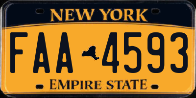 NY license plate FAA4593