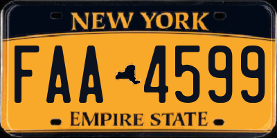 NY license plate FAA4599