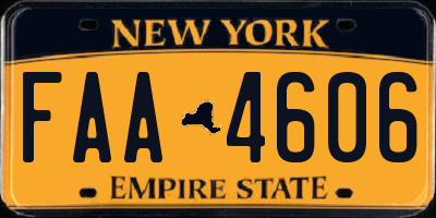 NY license plate FAA4606