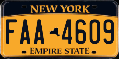 NY license plate FAA4609