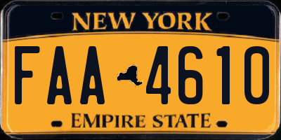 NY license plate FAA4610