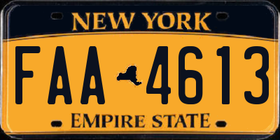 NY license plate FAA4613