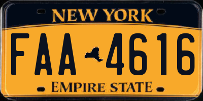 NY license plate FAA4616