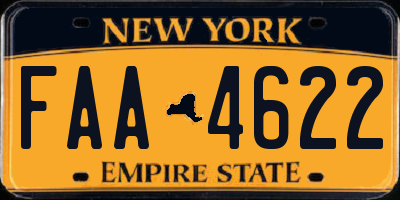 NY license plate FAA4622