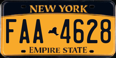 NY license plate FAA4628