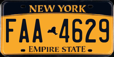 NY license plate FAA4629