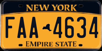 NY license plate FAA4634