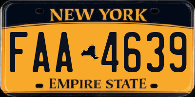 NY license plate FAA4639