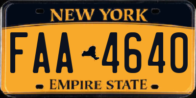 NY license plate FAA4640