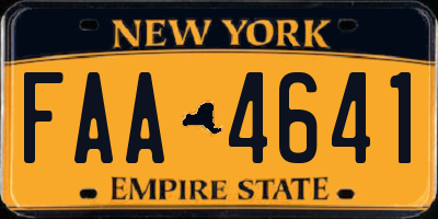 NY license plate FAA4641