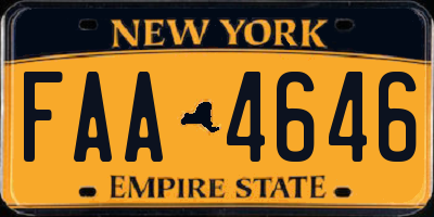 NY license plate FAA4646