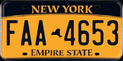 NY license plate FAA4653