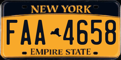 NY license plate FAA4658