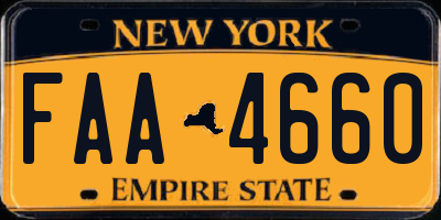NY license plate FAA4660