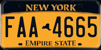 NY license plate FAA4665