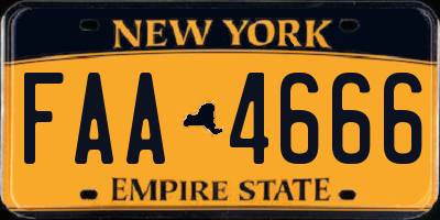 NY license plate FAA4666