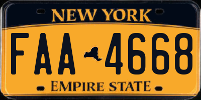 NY license plate FAA4668