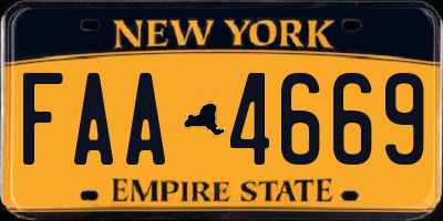 NY license plate FAA4669