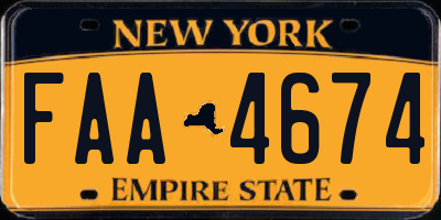 NY license plate FAA4674