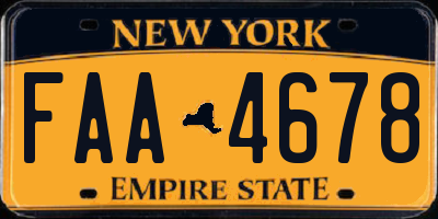 NY license plate FAA4678