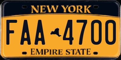 NY license plate FAA4700