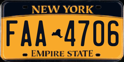 NY license plate FAA4706