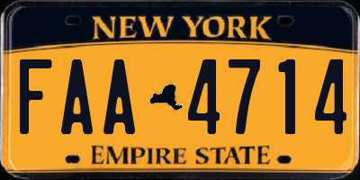 NY license plate FAA4714