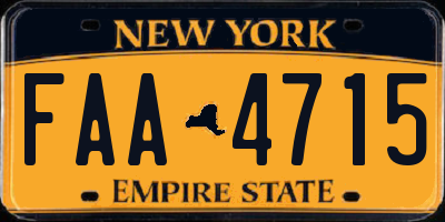 NY license plate FAA4715