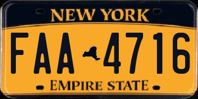 NY license plate FAA4716