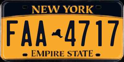 NY license plate FAA4717