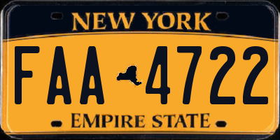 NY license plate FAA4722