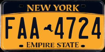 NY license plate FAA4724