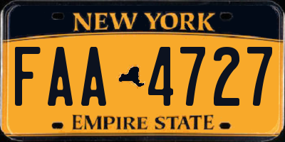 NY license plate FAA4727