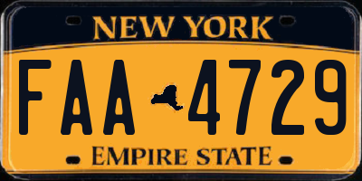 NY license plate FAA4729
