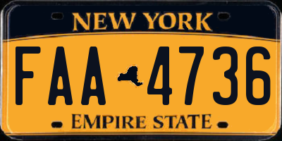 NY license plate FAA4736