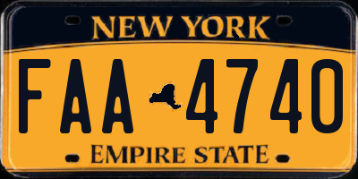 NY license plate FAA4740