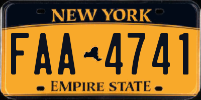 NY license plate FAA4741