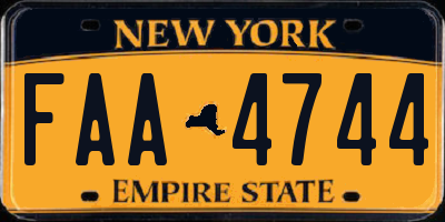 NY license plate FAA4744