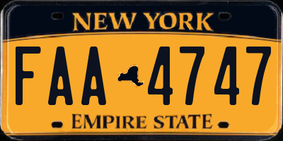 NY license plate FAA4747