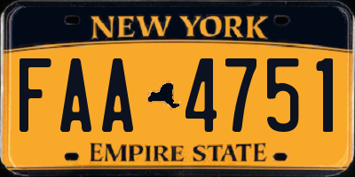 NY license plate FAA4751