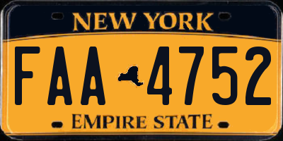 NY license plate FAA4752