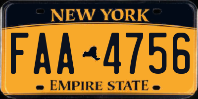 NY license plate FAA4756