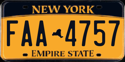 NY license plate FAA4757