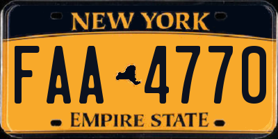 NY license plate FAA4770